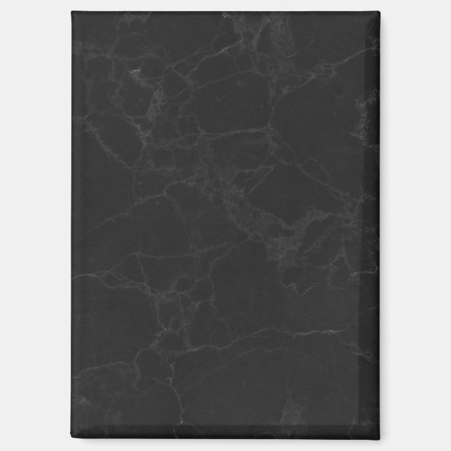 Aimant Rectangle Motif Marbre Noir Déco Élégant (Recto)