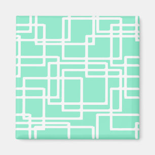 Aimant Rectangles Modernes Rétro Sur Aqua Dilué