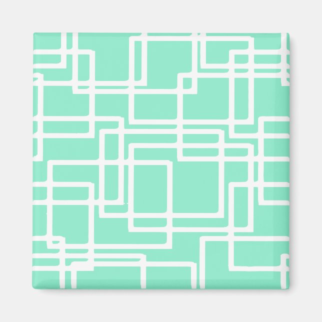 Aimant Rectangles Modernes Rétro Sur Aqua Diluée (Devant)