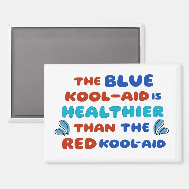 Aimant rectangulaire Blue Kool Aid (Recto/Verso)