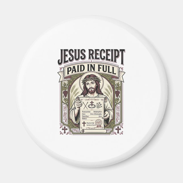 Aimant Reçu de Jésus payé en totalité Reçu de Jésus payé  (Devant)