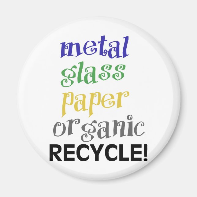 Aimant Recycler! Liste des matériaux ! (Devant)