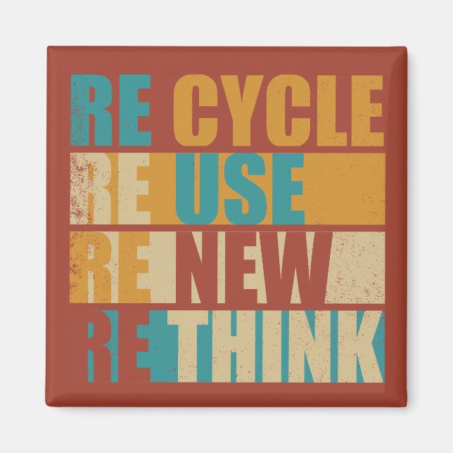 Aimant Recycler réduire la réutilisation renouveler repen (Devant)