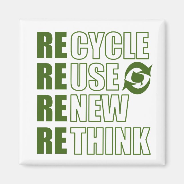 Aimant Recycler réduire la réutilisation renouveler repen (Devant)