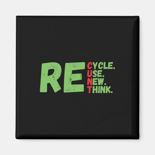 Aimant Recycler Réutiliser Renouveler Jour des terres de  (Devant)