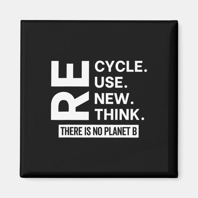 Aimant Recycler Réutiliser Repenser Il N'Y A Pas De Planè (Devant)