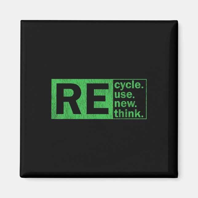 Aimant Recycler Réutiliser Repenser la protection De l'en (Devant)