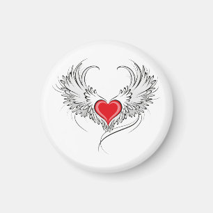 Aimant Red Angel Coeur avec ailes