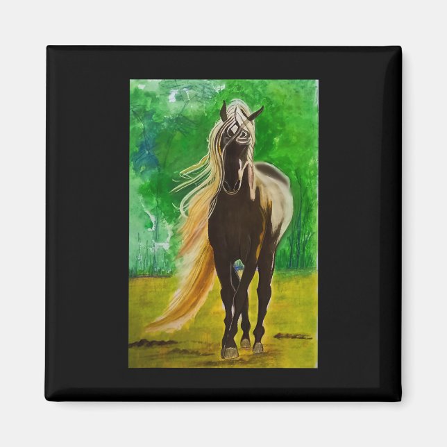 Aimant Red Black Horses Horseback équitation Amateurs de  (Devant)