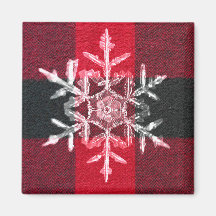 Red Buffalo Plaid Winter Holiday Snowflake Magazin