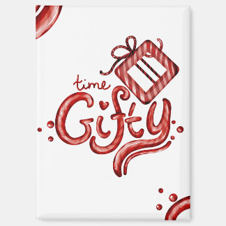Aimant Red Candy Cane Christmas Decor “Gifty Time”