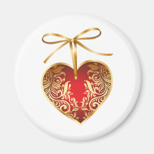 Aimant Red Damask Heart