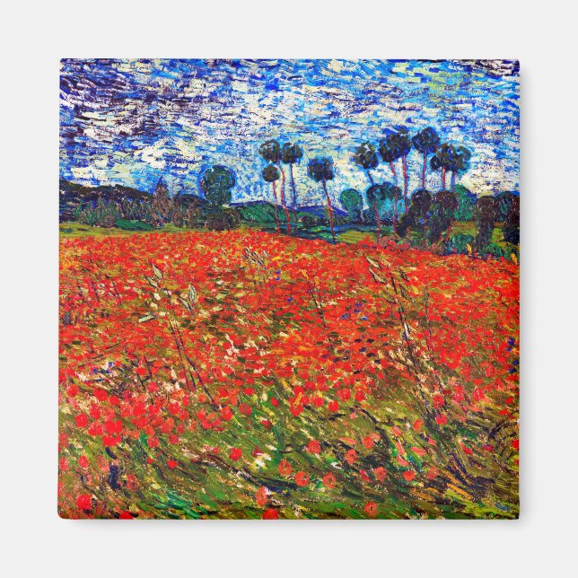 Aimant Red Flower Field, Van Gogh (Devant)