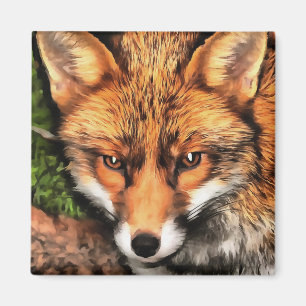 Aimant Red Fox Beau Art de la faune