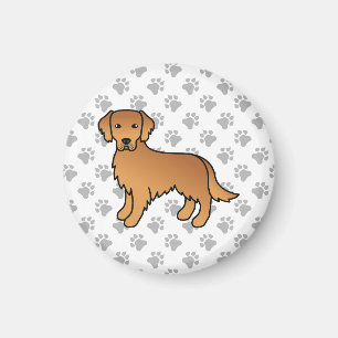 Aimant Red Golden Retriever mignon chien de dessin