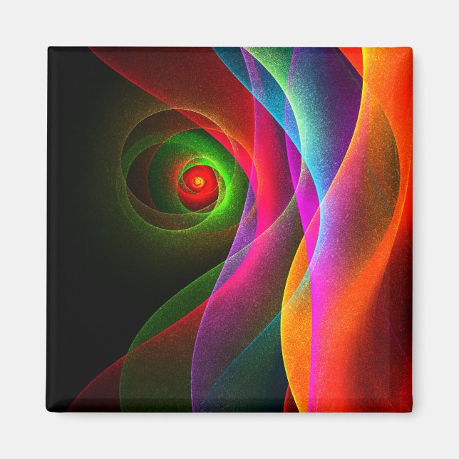 Aimant Red Green Orange Modern Abstrait Art Motif #22 (Devant)