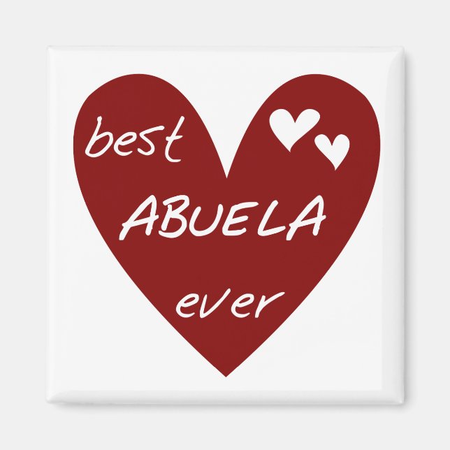 Aimant Red Heart Best Abuela Ever T-shirts et cadeaux (Devant)
