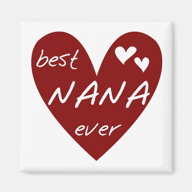 Aimant Red Heart Best Nana Ever T-shirts et cadeaux (Devant)