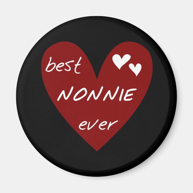 Aimant Red Heart Best Nonnie Ever T-shirts et cadeaux (Devant)
