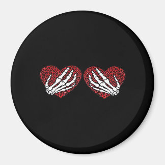 Aimant Red Heart Skeleton Mains Classique