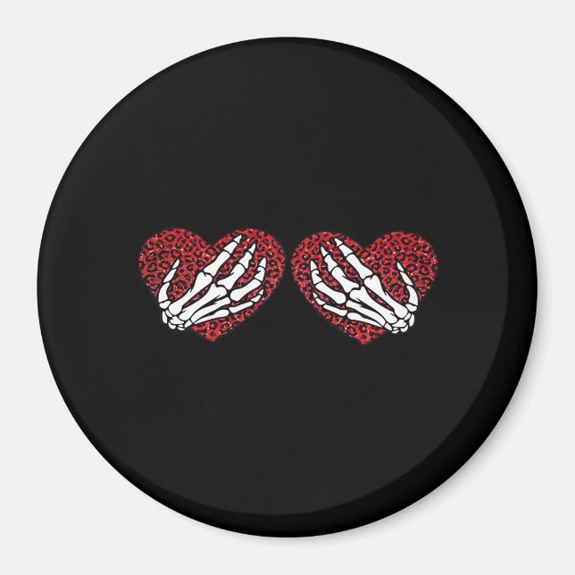 Aimant Red Heart Skeleton Mains Classique (Devant)