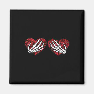Aimant Red Heart Skeleton Mains Classique