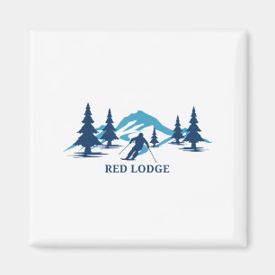 Aimant Red Lodge Montana Station de ski Skier _1