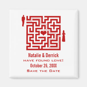Aimant Red Love Maze Enregistrer l'aimant de date