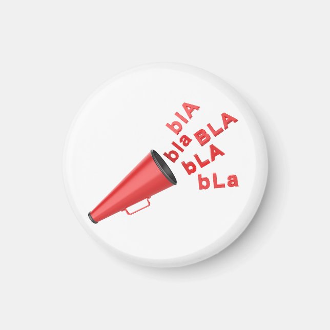 Aimant Red megaphone spreading bla bla words (Devant)