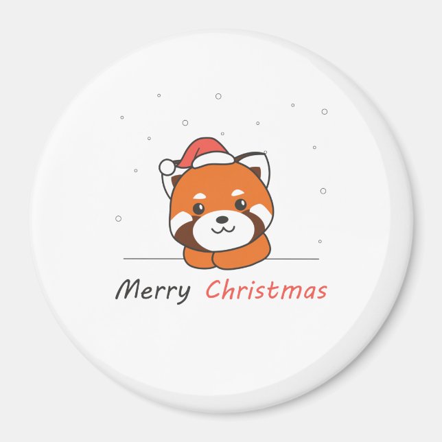 Aimant Red Panda Christmas Snow Winter Animals Pandas (Devant)