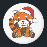 Aimant Red Panda Christmas Winter Animals Red Pandas Magn<br><div class="desc">The Red Panda at Christmas with fairy lights. Funny animals with gifts and snow for the holidays. A sweet Christmas greeting. Red pandas are cute animals and perfect for Christmas.</div>