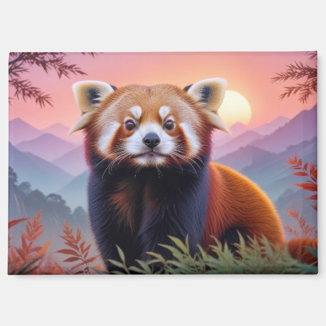 Aimant Red Panda Double exposition Nature animale Nature  (Recto)