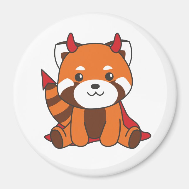 Aimant Red Panda Halloween Cute Devil Witch Costume (Devant)