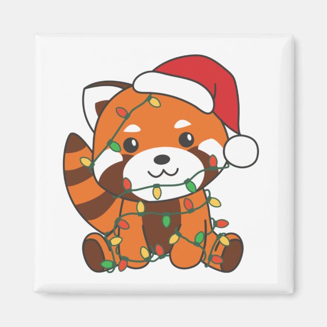 Aimant Red Panda Noël Animaux d'hiver Red Pandas Magn (Devant)