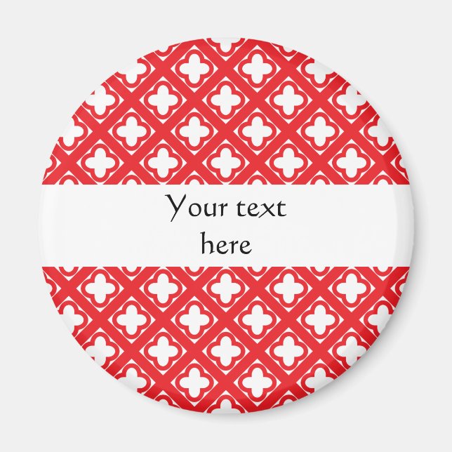 Aimant Red Quatrefoil Pattern (Devant)