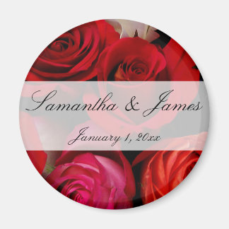 Aimant Red Rose Bouquet Mariage personnel