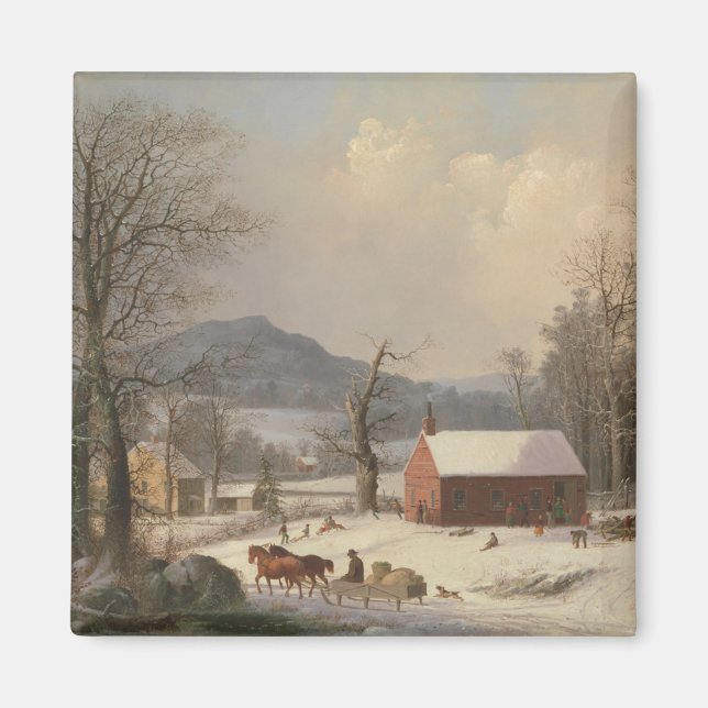 Aimant Red School House (Scène de campagne) 1858 (Devant)