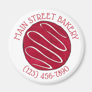 Aimant Red Velvet Cookie Business Bakery Bake Shop Baking