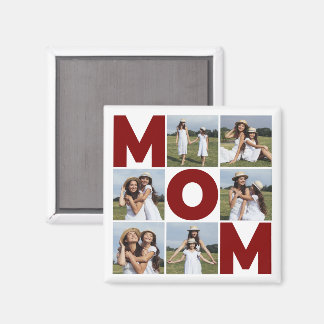 Aimant Red & White 6 Photo Collage Maman