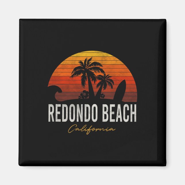 Aimant Redondo Beach California Palms Surf de vacances Su (Devant)