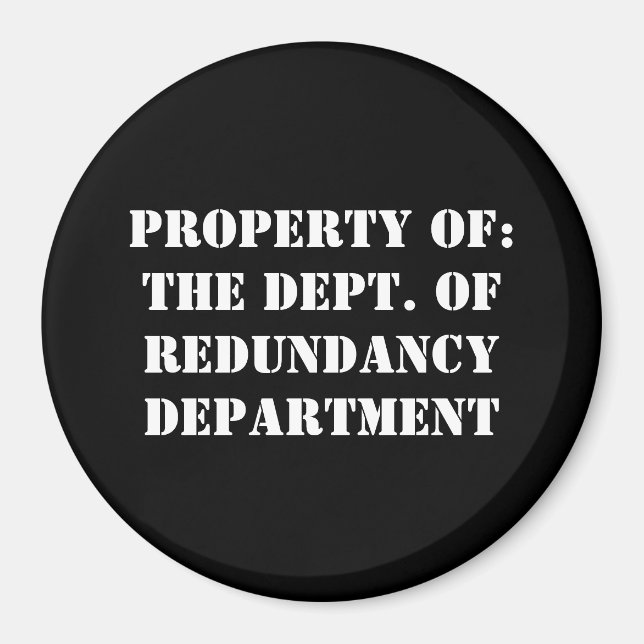 Aimant Redundance, propriété Department (Devant)