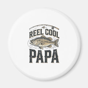 Aimant Reel Cool Papa Conception de vecteur de pêche vint
