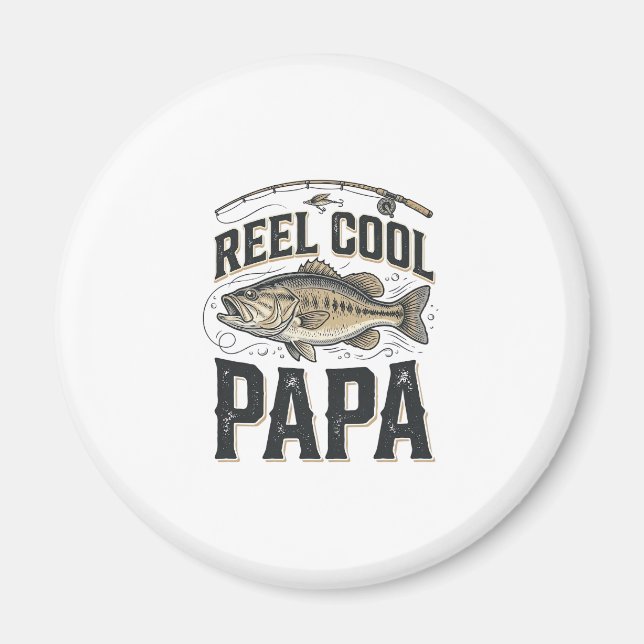 Aimant Reel Cool Papa Conception de vecteur de pêche vint (Devant)