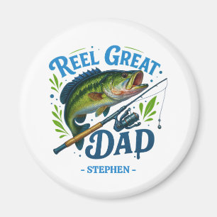 Aimant Reel Great Papa - Baguette de pêche et poisson