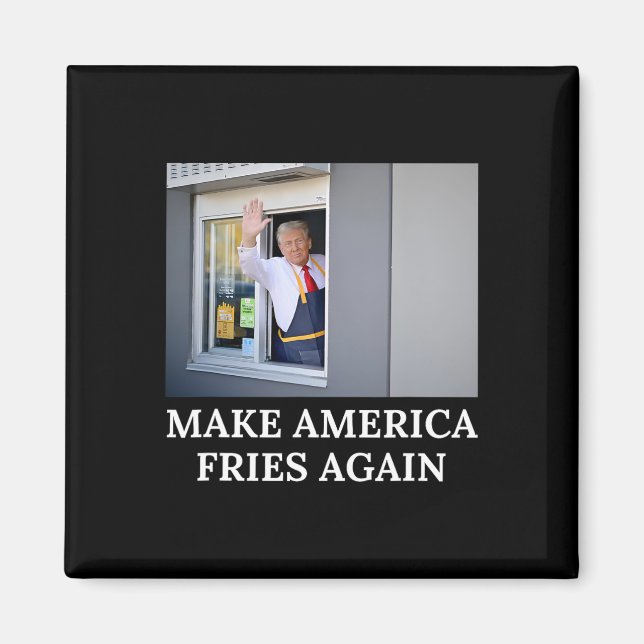 Aimant Refaire l'Amérique Frites Encore - Drôle de Trump  (Devant)