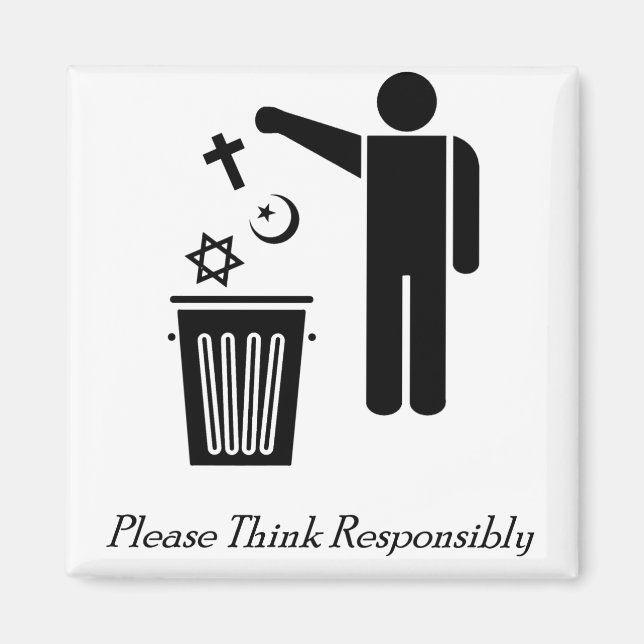 Aimant Réfléchissez de manière responsable (Devant)