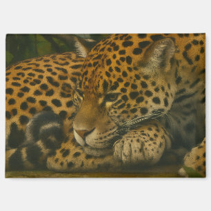 Aimant Reflet Jaguar - Serene Wildlife Art Print