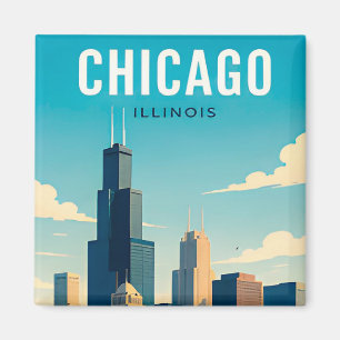 Aimant Reflets de l'horizon de Chicago
