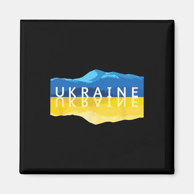 Aimant Reflets de montagne d'Ukraine - Nature ukrainienne (Devant)