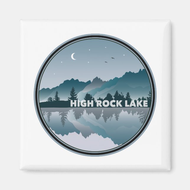 Aimant Réflexion de High Rock Lake North Carolina (Devant)